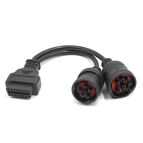 AsTools Universele 6 Pins J1708 + 9 Pins J1939 - 16 Pins OBD2 Verloopkabel Bedrijfs- en Werkvoertuig
