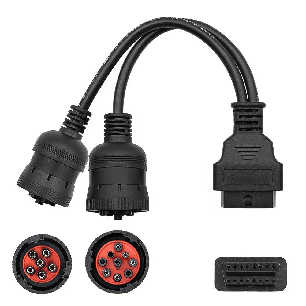 AsTools Universele 6 Pins J1708 + 9 Pins J1939 - 16 Pins OBD2 Verloopkabel Bedrijfs- en Werkvoertuig