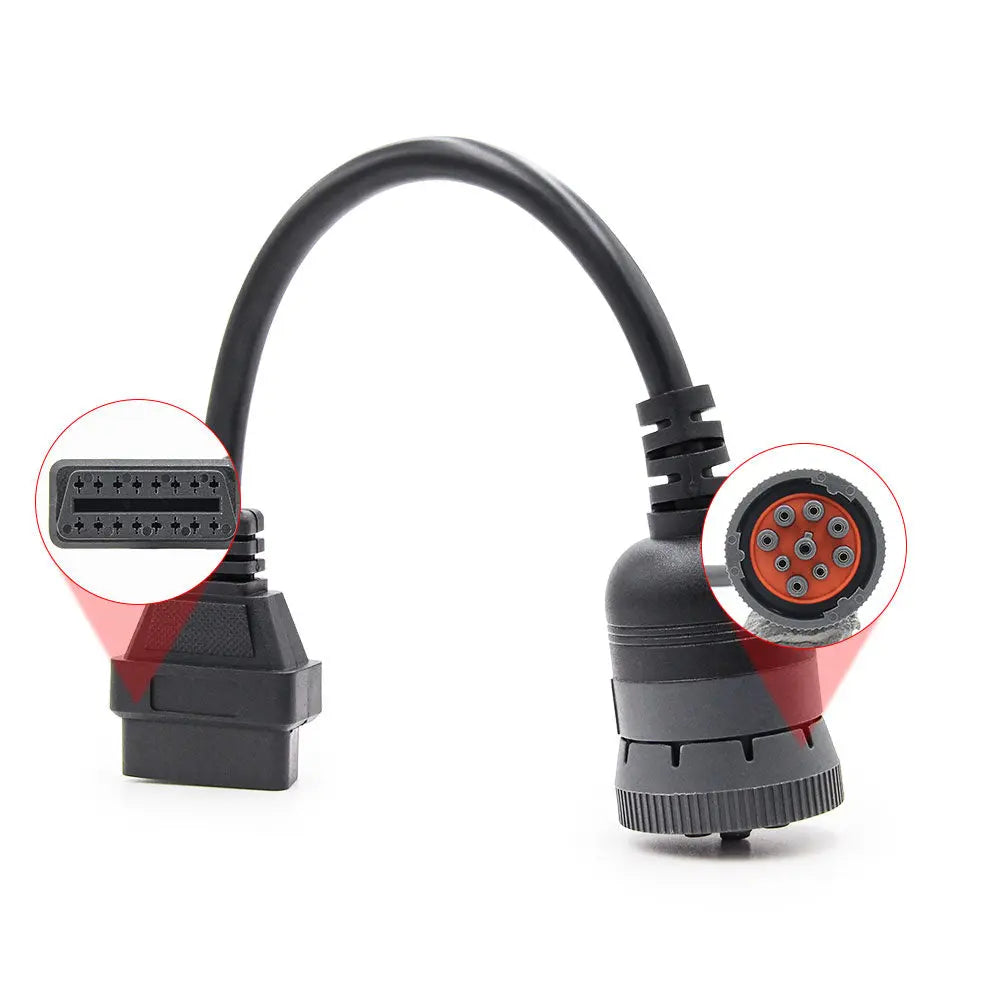 AsTools Universele 9 Pins J1939 - 16 Pins OBD2 Verloopkabel Bedrijfs- en Werkvoertuig