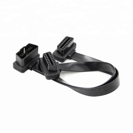 AsTools Universele Full 16 Pins OBD2 Platte Verleng- Splitterkabel 2-Delig 30 cm