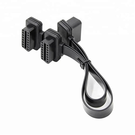 AsTools Universele Full 16 Pins OBD2 Platte Verleng- Splitterkabel 2-Delig 30 cm