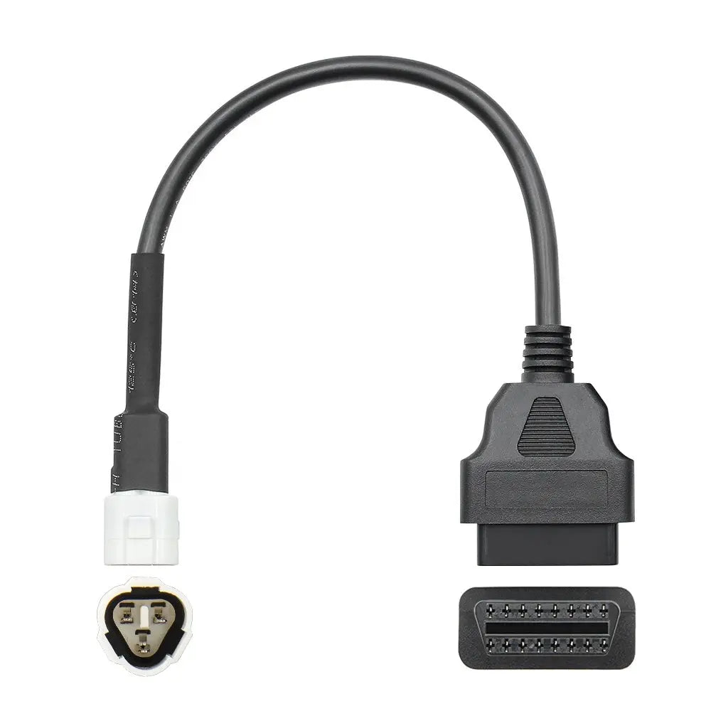 AsTools Yamaha 3 Pins OBD - 16 Pins OBD2 Verloopkabel Motorfiets
