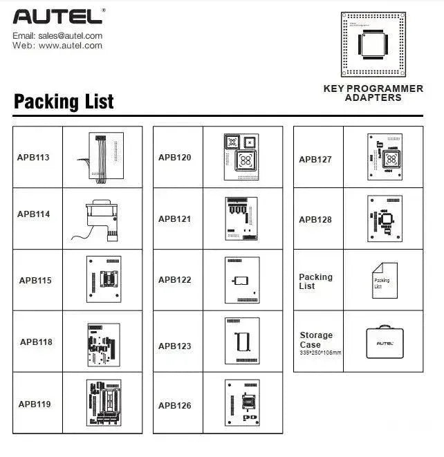 Kit d'adaptateur Autel MaxiIM IMPKA 12 pièces