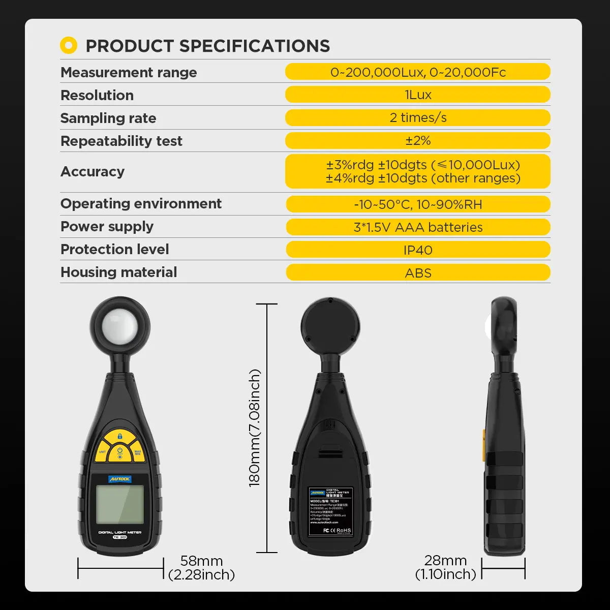 Autool Autool TE301 Lichtmeter