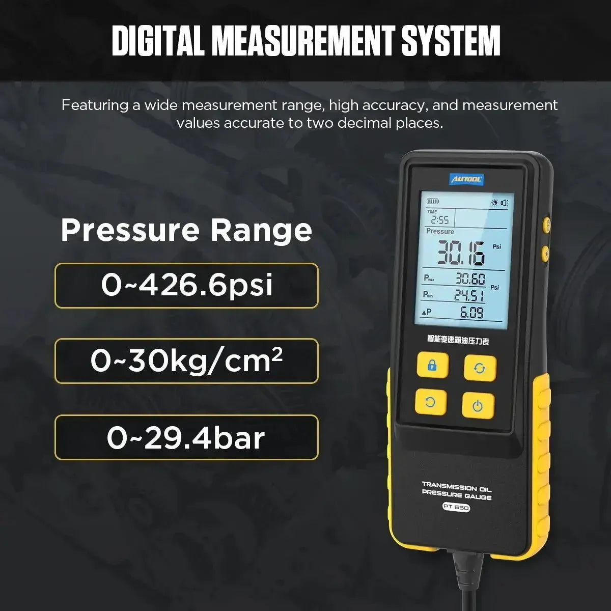 Testeur de pression d'huile de transmission Autool PT650