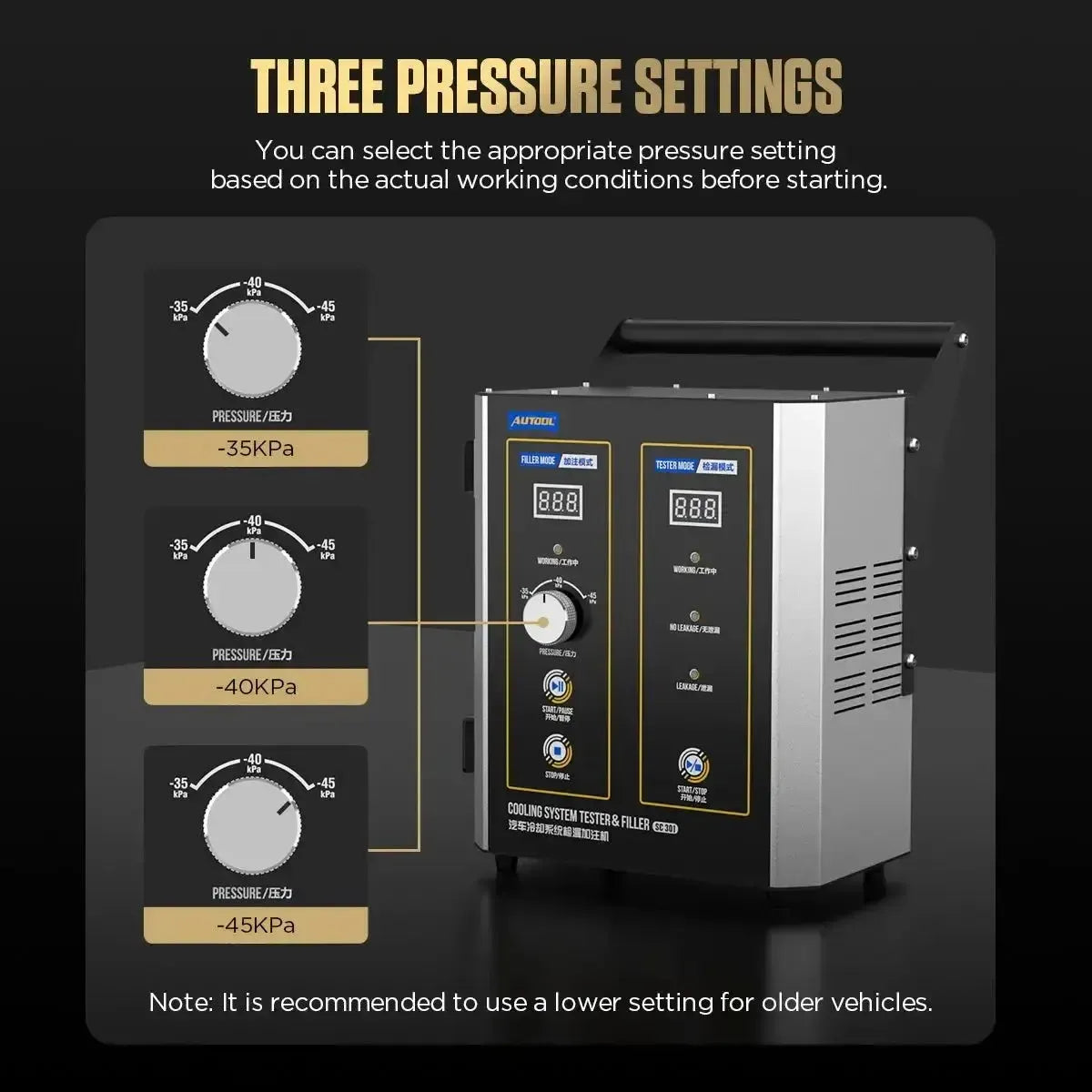 Autool SC301 Testeur de liquide de refroidissement & purgeur