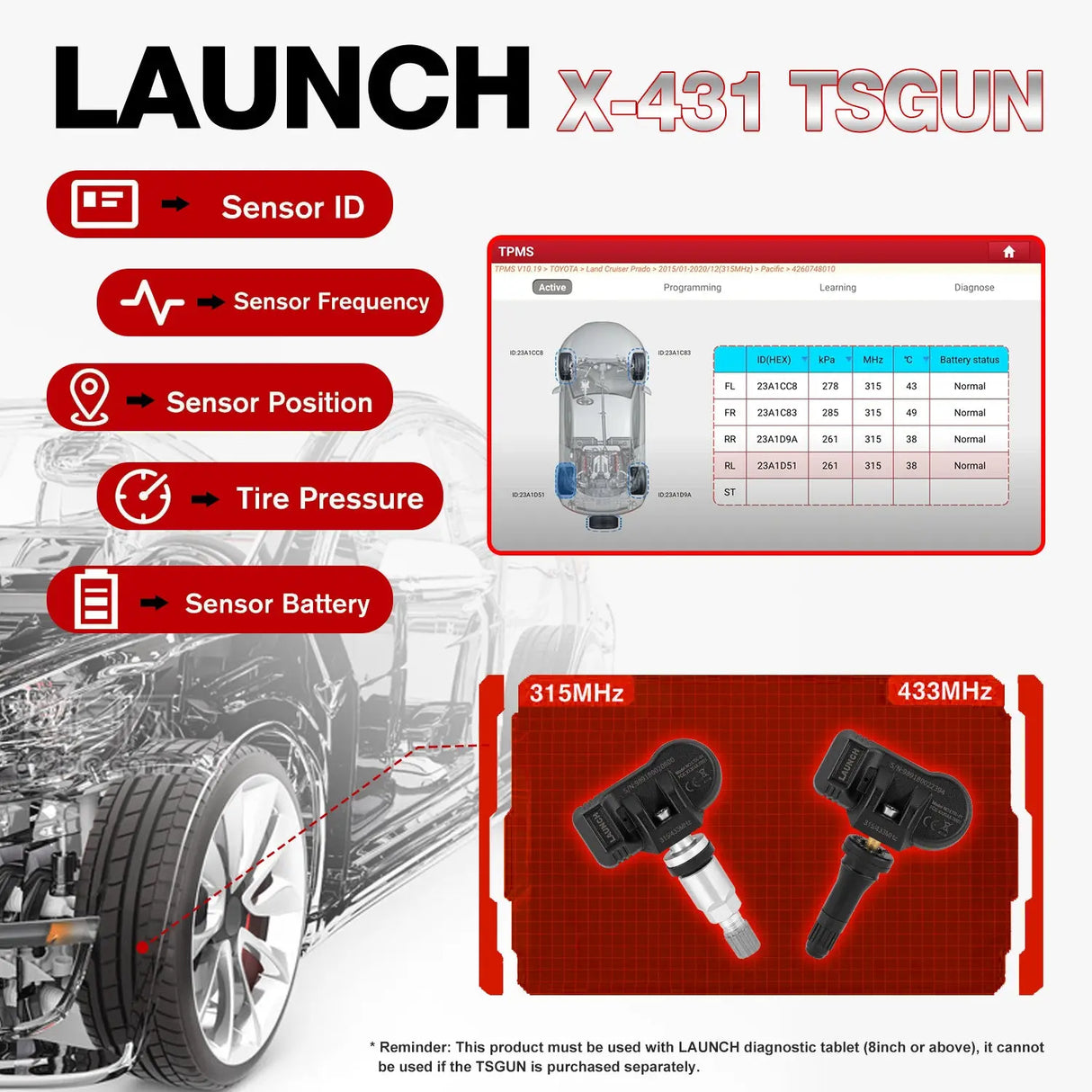 Launch Launch TSGUN TPMS Programmeur