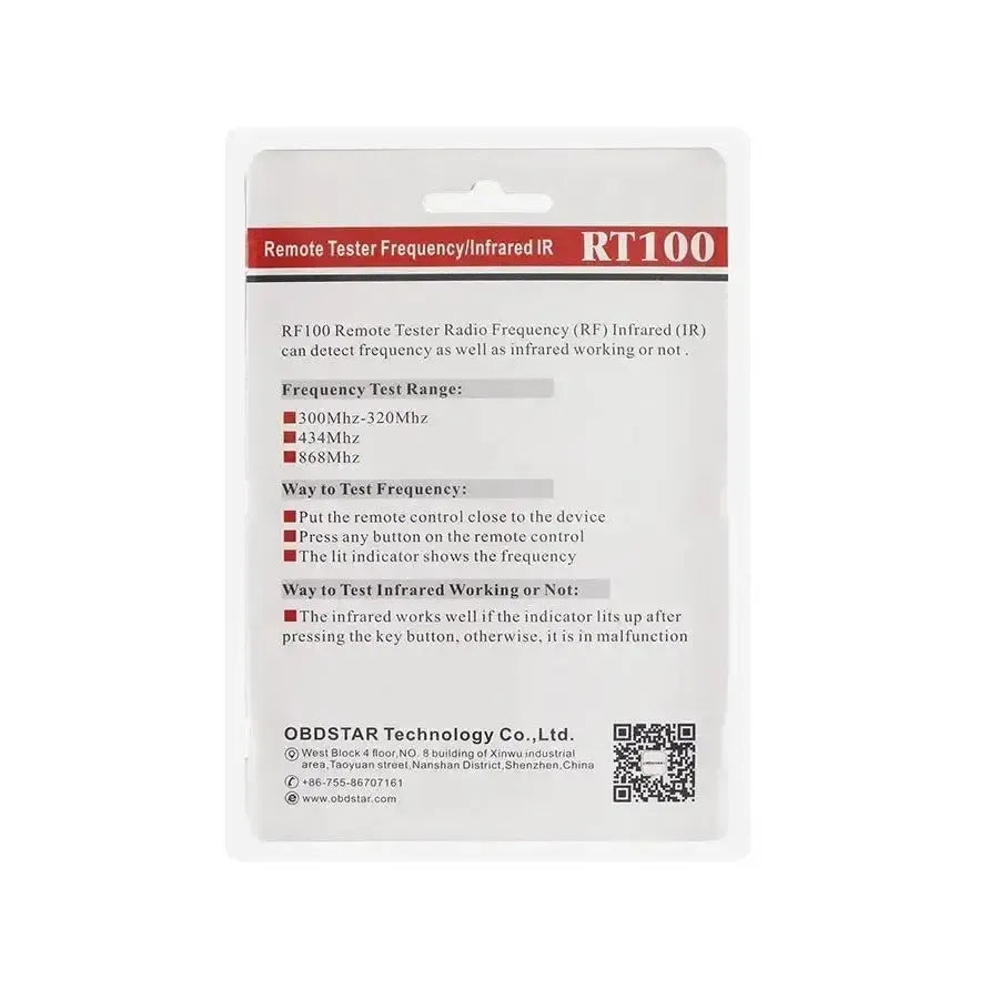 Testeur infrarouge de fréquence de clé OBDSTAR RT100