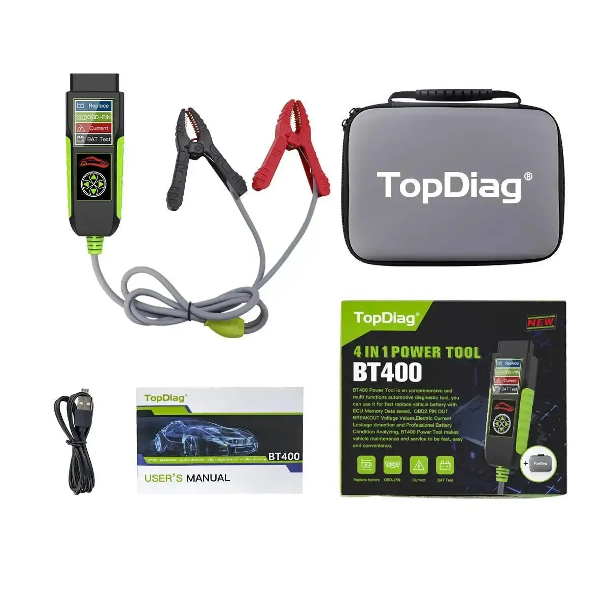 TopDiag BT400 Multifonctionnel | Testeur de batterie