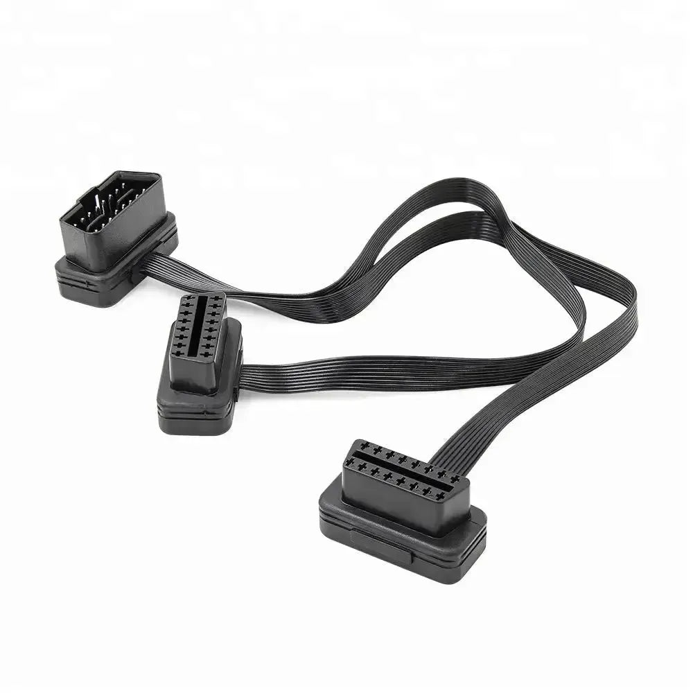 Câble de rallonge et répartiteur universel plat 16 broches OBD2 2 pièces (30 cm)