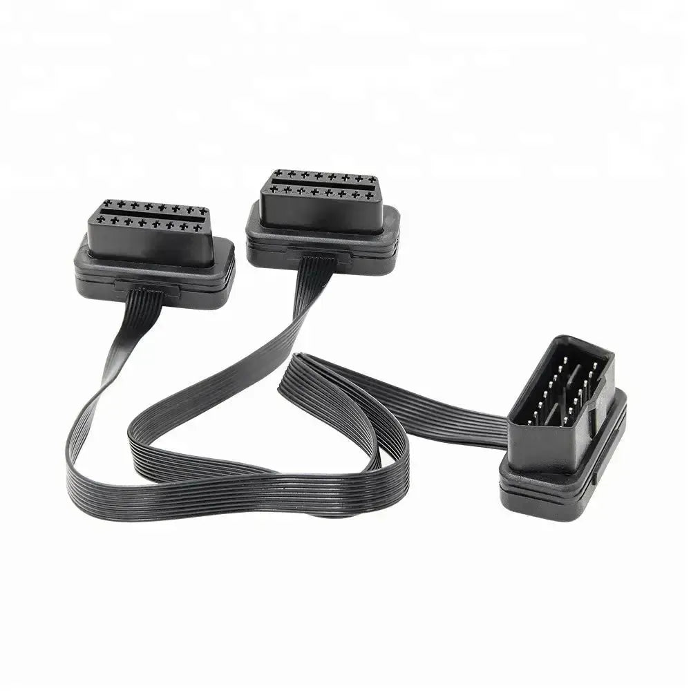 Câble de rallonge et répartiteur universel plat 16 broches OBD2 2 pièces (30 cm)