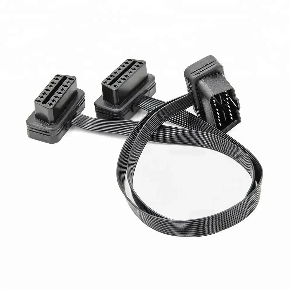 Câble de rallonge et répartiteur universel plat 16 broches OBD2 2 pièces (30 cm)
