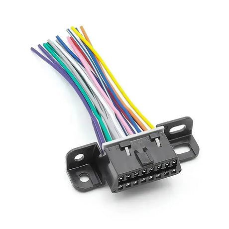 Port OBD2 universel 16 broches (femelle) avec 16 câbles à extrémité ouverte - 10 cm