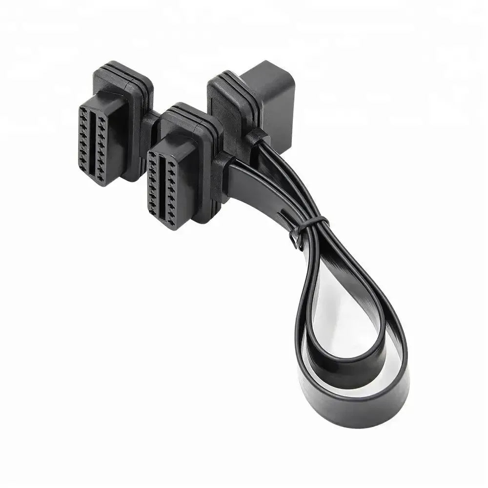 Câble d'extension et répartiteur plat universel 16 broches OBD2 complet 2 pièces (30 cm)