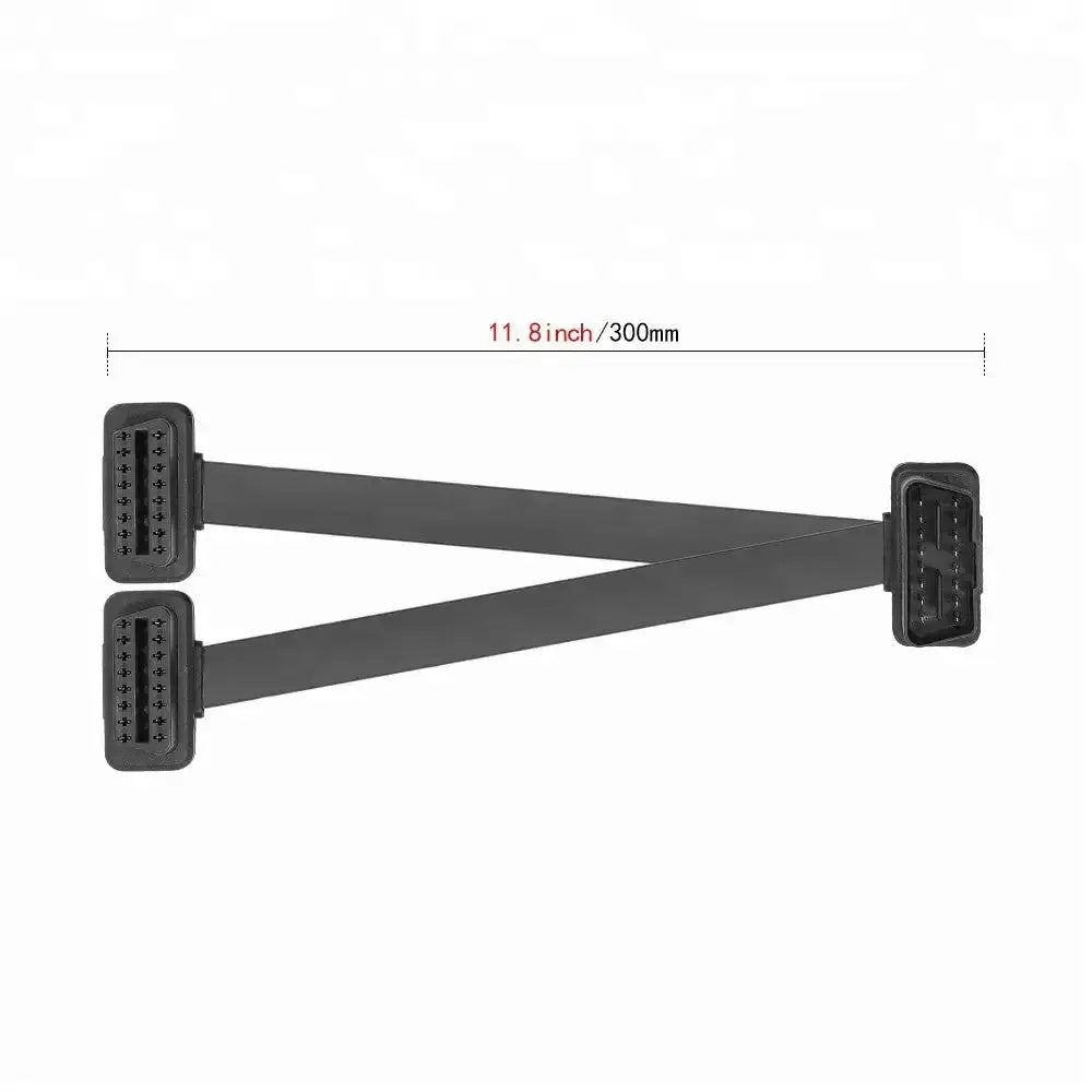 Câble d'extension et répartiteur plat universel 16 broches OBD2 complet 2 pièces (30 cm)