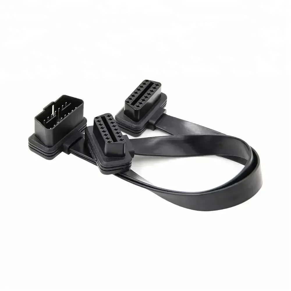 Câble d'extension et répartiteur plat universel 16 broches OBD2 complet 2 pièces (30 cm)