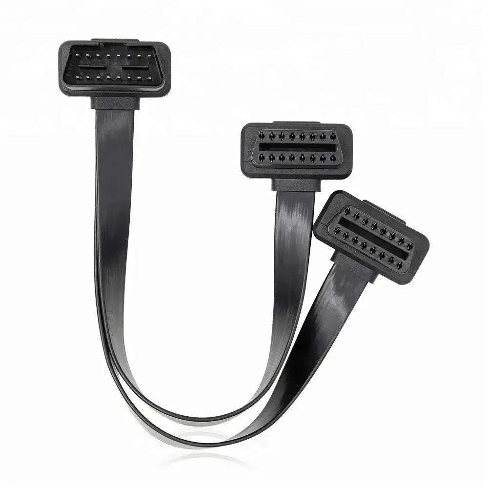 Câble d'extension et répartiteur plat universel 16 broches OBD2 complet 2 pièces (30 cm)