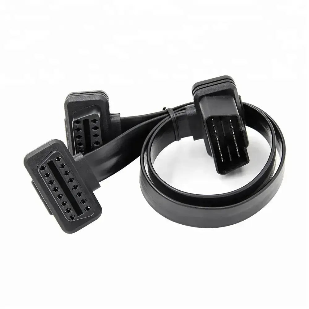 Câble d'extension et répartiteur plat universel 16 broches OBD2 complet 2 pièces (30 cm)