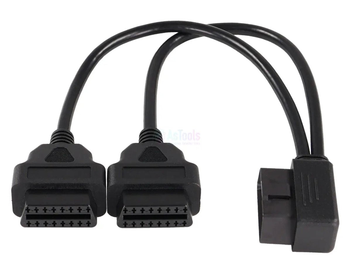 Universele Platte 16 Pins OBD2 Verleng- Splitterkabel 2-Delig 30 cm